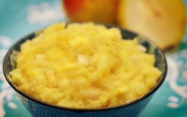 Purê de batata doce com pêra