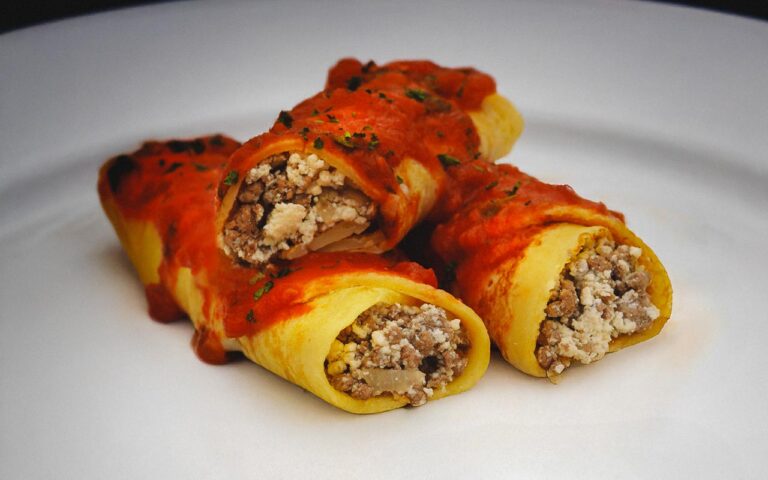 Panqueca de carne moída com ricota