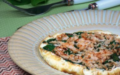 Omelete de claras com peito de peru