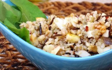 Salada de cereais com bacalhau