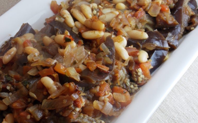 Salada morna de berinjela