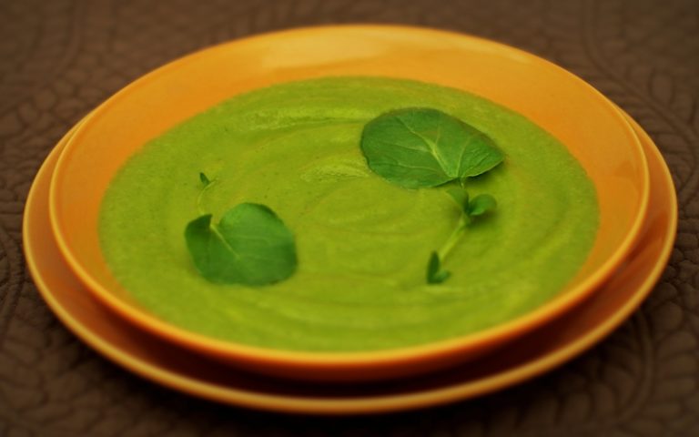 Sopa creme de abobrinha com agrião