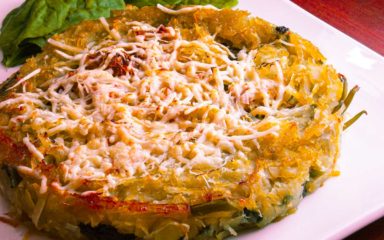 Batata rosti de yacon com espinafre