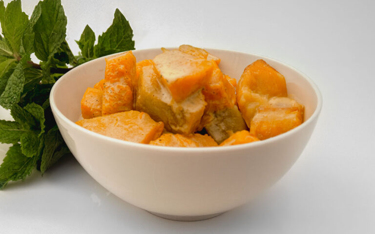 Abóbora ao molho oriental de iogurte